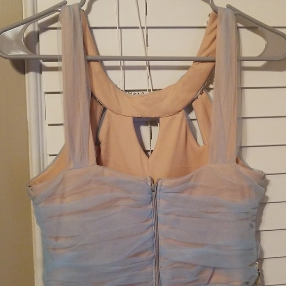 JODI KRISTOPHER| Blushy Nude and Muted Blue Dress - Picture 6 of 8